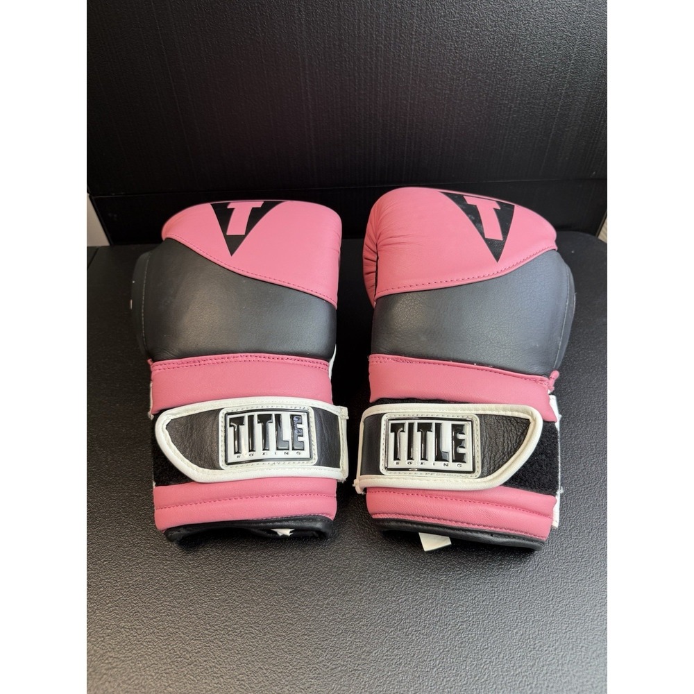 TITLE Gel Boxing Sparring Gloves, Pink/Black/White, Size 11.5